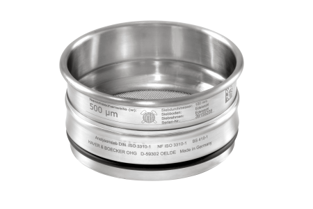 Analysezeef VA RVS-frame 100x45, RVS-metaalgaas, ISO 3310-1